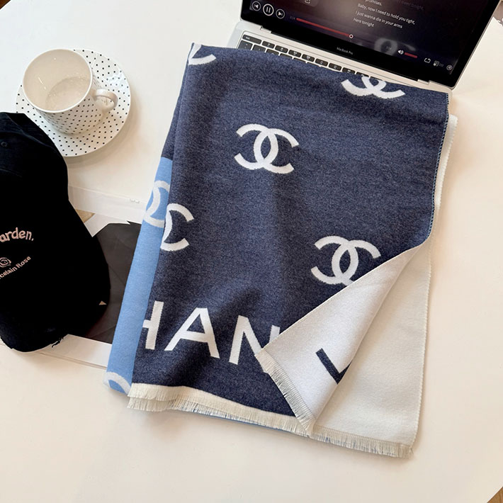 最高級シャネルスーパーコピー CHANEL カシミヤ ウールブレンド 大判 ストール フリンジ ココマーク CCマーク cc25103012 マフラーシャネルレディース - 画像 (6)