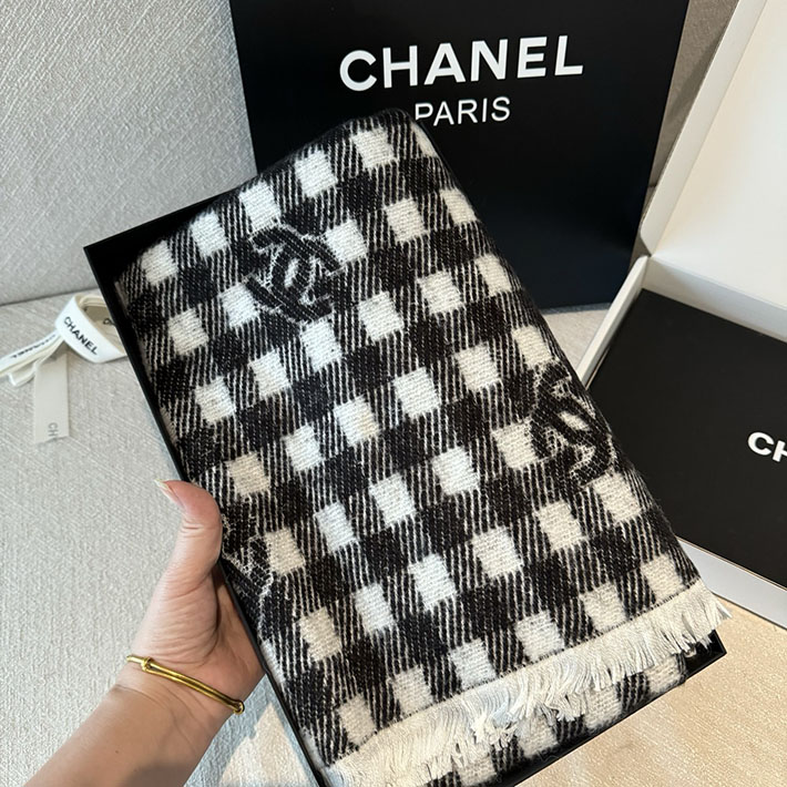 最高級シャネルスーパーコピー CHANEL マフラー レディース チェック 柄 レトロ フリンジ ネックウォーマー ショール cc25103016 レディース シャネル マフラー 公式 - 画像 (7)