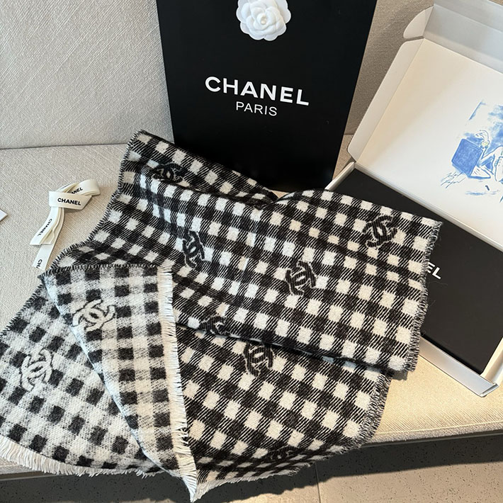 最高級シャネルスーパーコピー CHANEL マフラー レディース チェック 柄 レトロ フリンジ ネックウォーマー ショール cc25103016 レディース シャネル マフラー 公式 - 画像 (6)