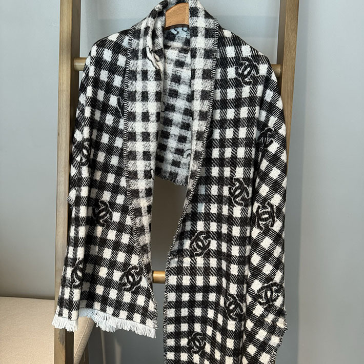 最高級シャネルスーパーコピー CHANEL マフラー レディース チェック 柄 レトロ フリンジ ネックウォーマー ショール cc25103016 レディース シャネル マフラー 公式 - 画像 (5)