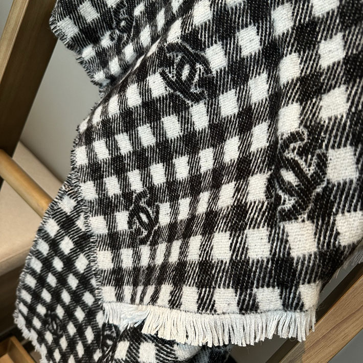 最高級シャネルスーパーコピー CHANEL マフラー レディース チェック 柄 レトロ フリンジ ネックウォーマー ショール cc25103016 レディース シャネル マフラー 公式 - 画像 (4)