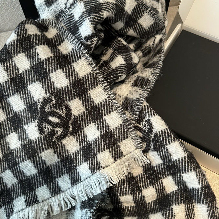 最高級シャネルスーパーコピー CHANEL マフラー レディース チェック 柄 レトロ フリンジ ネックウォーマー ショール cc25103016 レディース シャネル マフラー 公式 - 画像 (2)