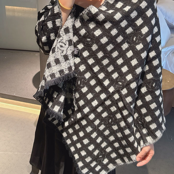 最高級シャネルスーパーコピー CHANEL マフラー レディース チェック 柄 レトロ フリンジ ネックウォーマー ショール cc25103017 CHANEL マフラー 新作 - 画像 (9)