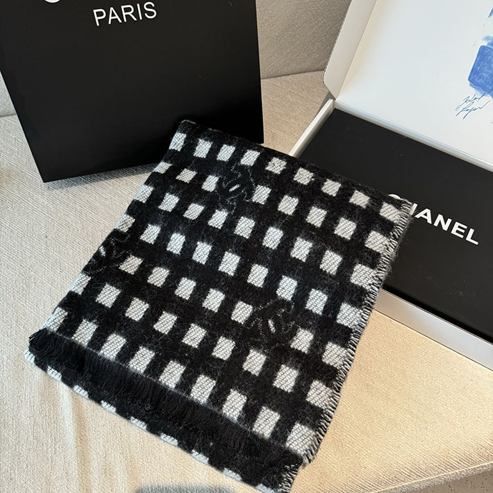 最高級シャネルスーパーコピー CHANEL マフラー レディース チェック 柄 レトロ フリンジ ネックウォーマー ショール cc25103017 CHANEL マフラー 新作 - 画像 (8)