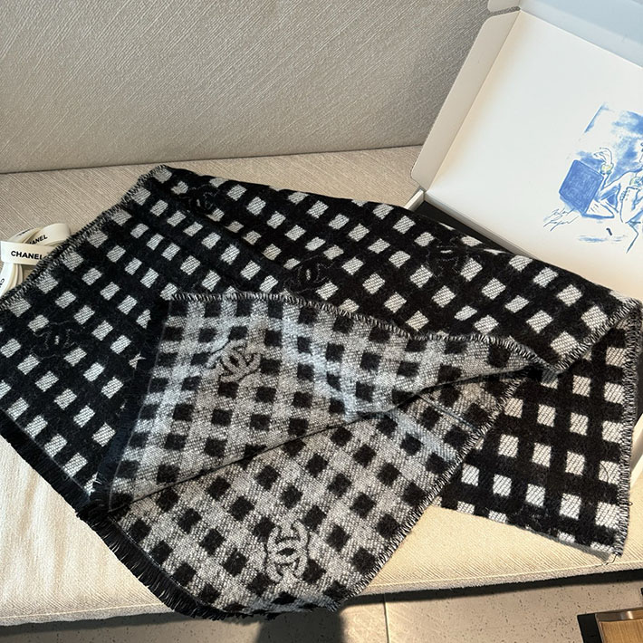 最高級シャネルスーパーコピー CHANEL マフラー レディース チェック 柄 レトロ フリンジ ネックウォーマー ショール cc25103017 CHANEL マフラー 新作 - 画像 (7)