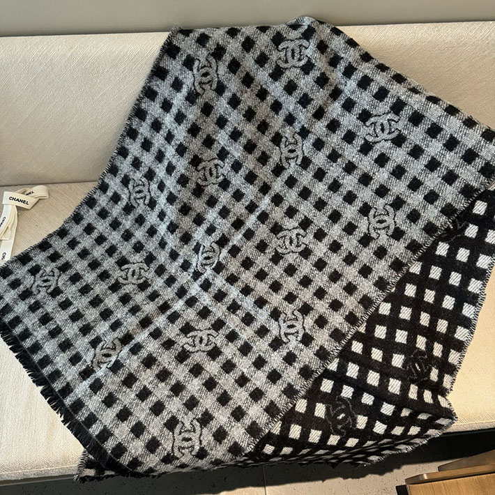 最高級シャネルスーパーコピー CHANEL マフラー レディース チェック 柄 レトロ フリンジ ネックウォーマー ショール cc25103017 CHANEL マフラー 新作 - 画像 (4)