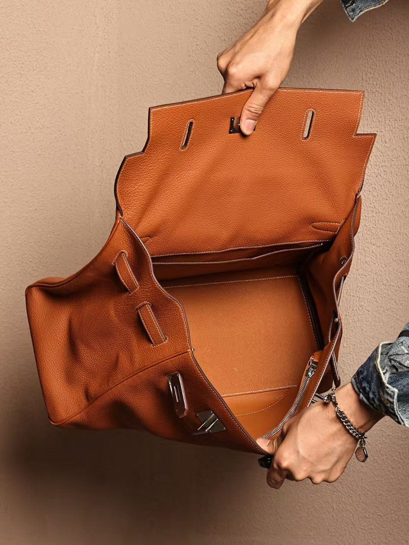 エルメスコピー HERMES マキシケリー 42cm 内縫い ゴールド トゴ シルバー金具 2524030 ケリー メンズ 新作 - 画像 (7)