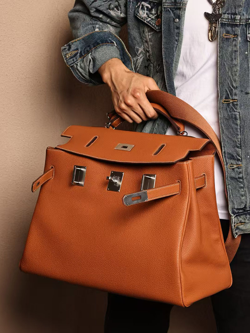 エルメスコピー HERMES マキシケリー 42cm 内縫い ゴールド トゴ シルバー金具 2524030 ケリー メンズ 新作 - 画像 (6)