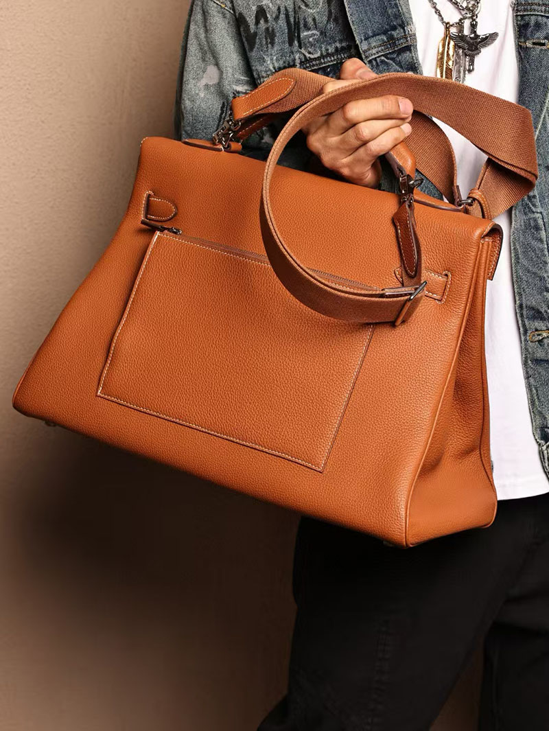 エルメスコピー HERMES マキシケリー 42cm 内縫い ゴールド トゴ シルバー金具 2524030 ケリー メンズ 新作 - 画像 (2)
