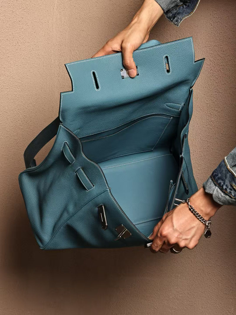 エルメスコピー HERMES マキシケリー 42cm 内縫い ブルージーン トゴ シルバー金具 2524031 ケリー メンズ 新作 - 画像 (6)