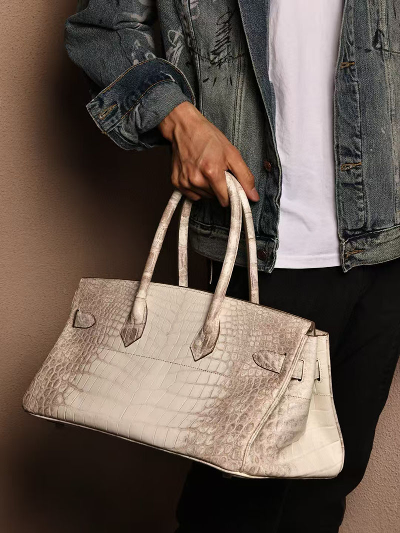 エルメスコピー HERMES ショルダーバーキン42 ヒマラヤ クロコダイル ニロティカスマット シルバー金具 2524034 - 画像 (8)