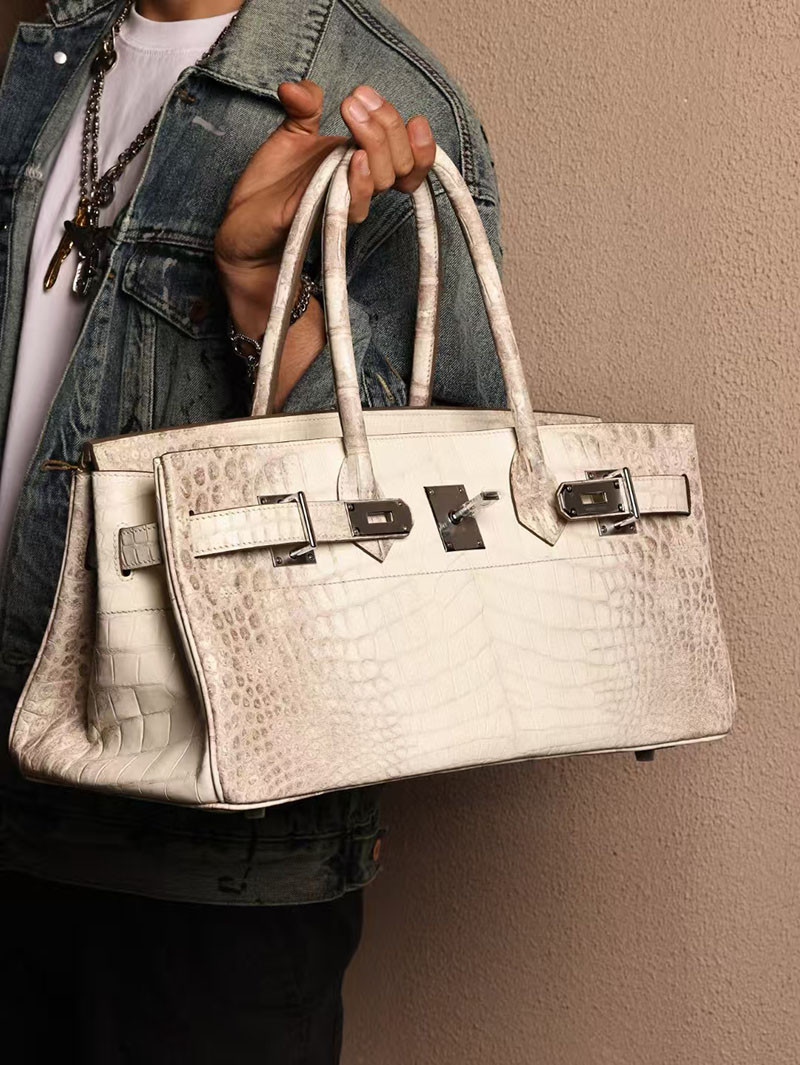 エルメスコピー HERMES ショルダーバーキン42 ヒマラヤ クロコダイル ニロティカスマット シルバー金具 2524034 - 画像 (7)