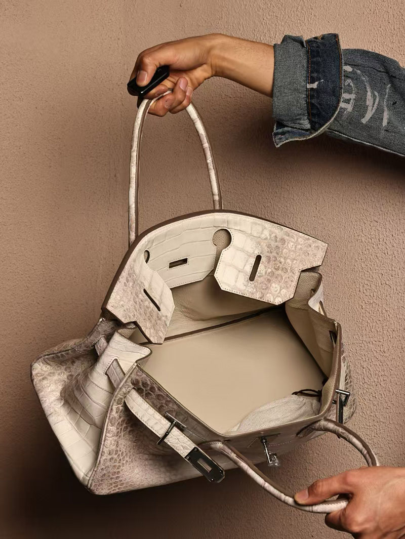 エルメスコピー HERMES ショルダーバーキン42 ヒマラヤ クロコダイル ニロティカスマット シルバー金具 2524034 - 画像 (6)