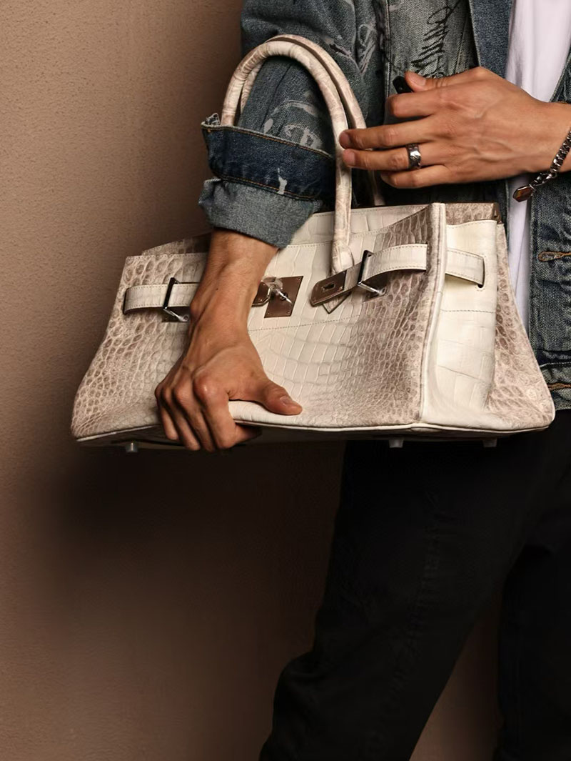 エルメスコピー HERMES ショルダーバーキン42 ヒマラヤ クロコダイル ニロティカスマット シルバー金具 2524034 - 画像 (5)