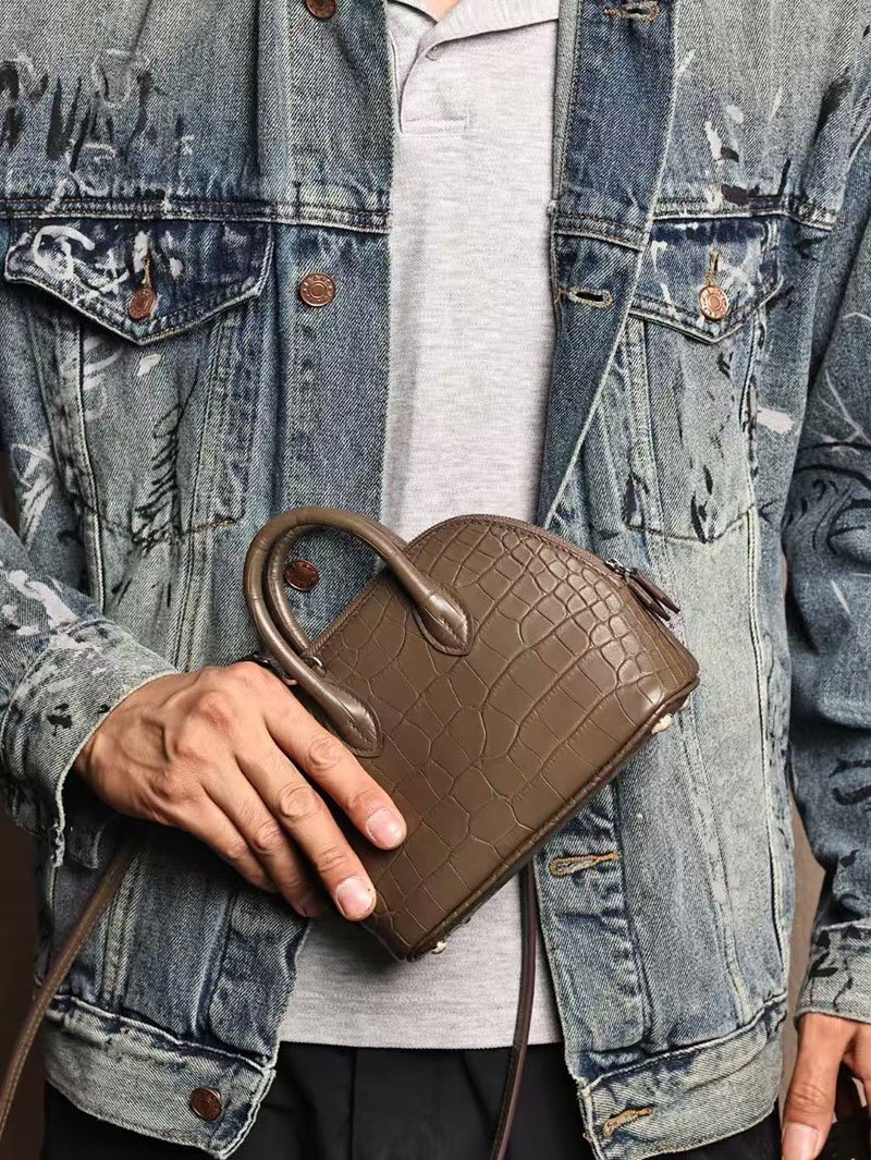 エルメスコピー HERMES ボリード1923 ミニ クラフト クロコダイル アリゲーターマット シルバー金具 2524038 ボリードミニ 定価 - 画像 (7)