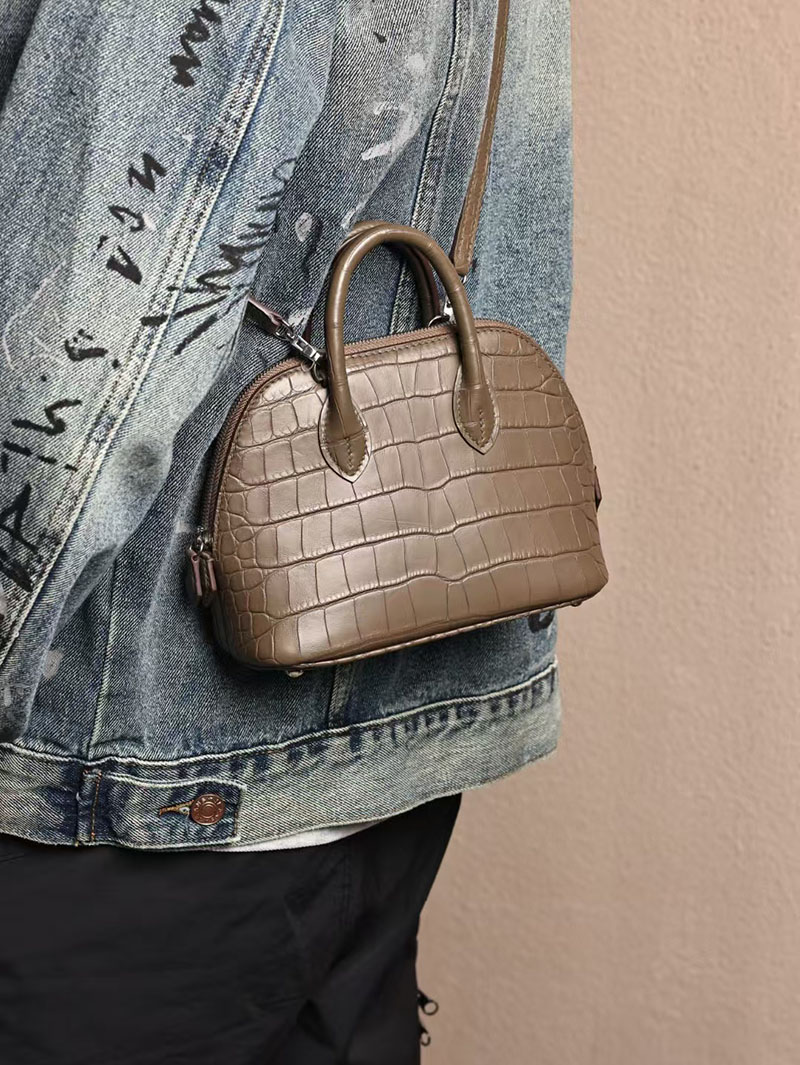 エルメスコピー HERMES ボリード1923 ミニ クラフト クロコダイル アリゲーターマット シルバー金具 2524038 ボリードミニ 定価 - 画像 (3)