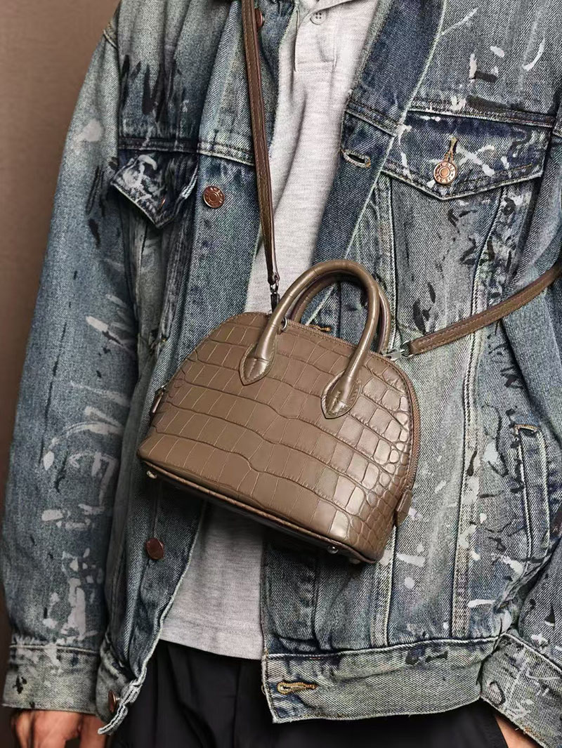 エルメスコピー HERMES ボリード1923 ミニ クラフト クロコダイル アリゲーターマット シルバー金具 2524038 ボリードミニ 定価 - 画像 (2)