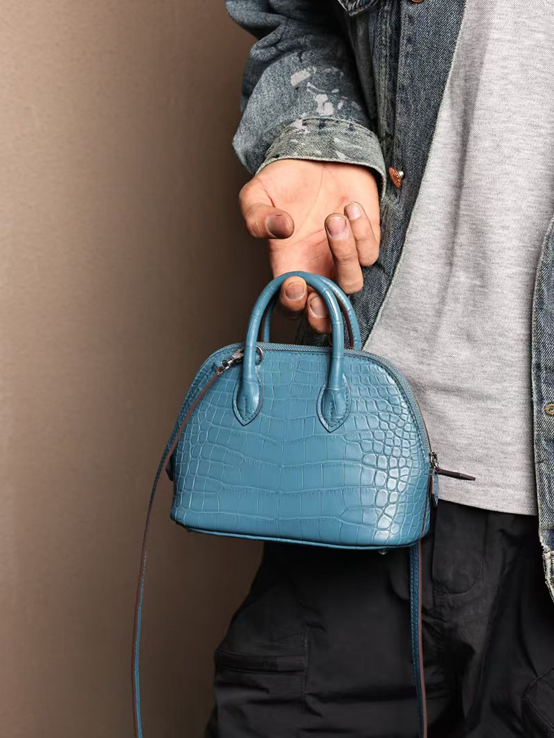 エルメスコピー HERMES ボリード1923 ミニ ヴェール クロコダイル アリゲーターマット シルバー金具 2524040 ボリードミニ 定価 - 画像 (6)