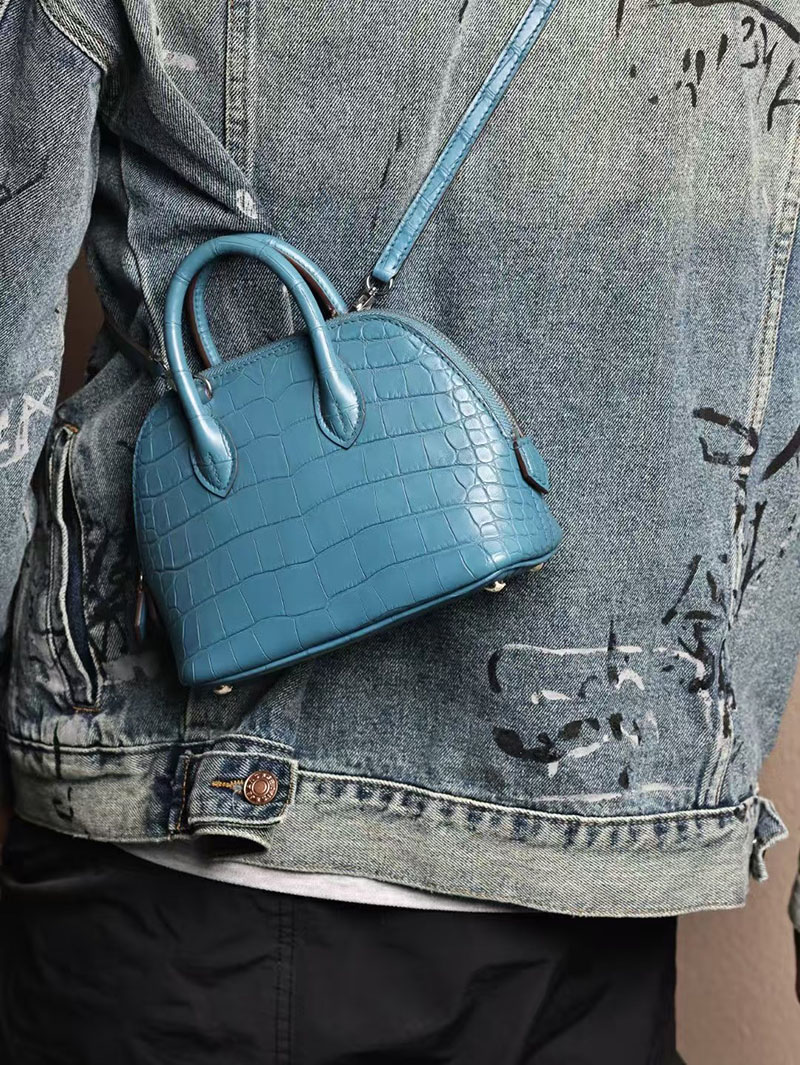 エルメスコピー HERMES ボリード1923 ミニ ヴェール クロコダイル アリゲーターマット シルバー金具 2524040 ボリードミニ 定価 - 画像 (2)