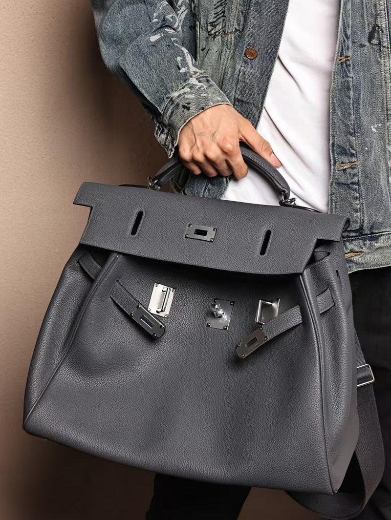 エルメス メンズバッグ 新作 HERMES マキシケリー 42cm 内縫い グリミスティ トゴ シルバー金具 2524047 - 画像 (8)
