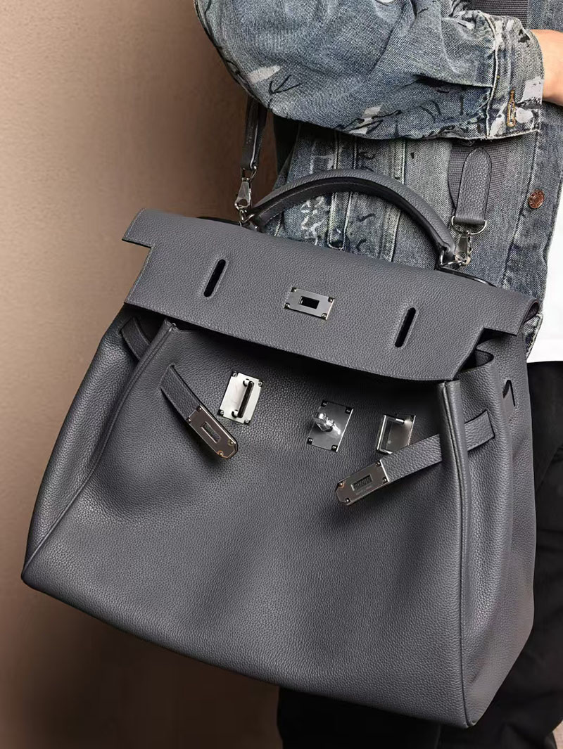 エルメス メンズバッグ 新作 HERMES マキシケリー 42cm 内縫い グリミスティ トゴ シルバー金具 2524047 - 画像 (7)