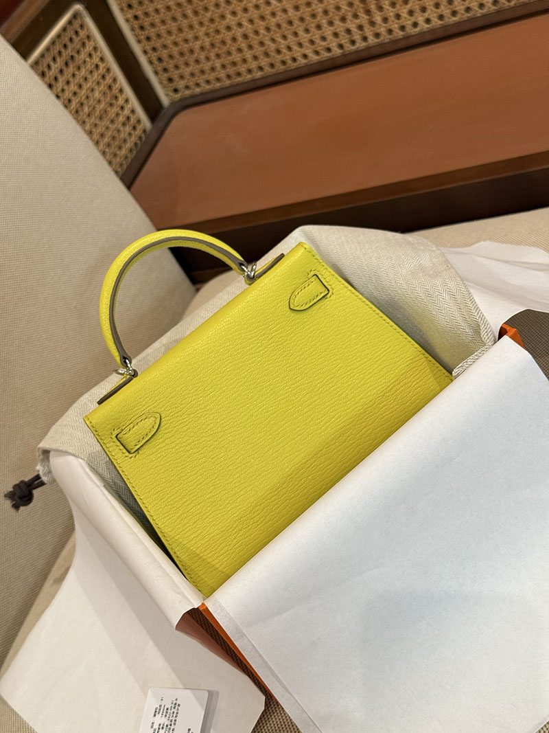 エルメスコピー ミニケリー 定価 HERMES ケリーミニ2 外縫い ライム シェブルミゾル シルバー金具 2524061 - 画像 (22)
