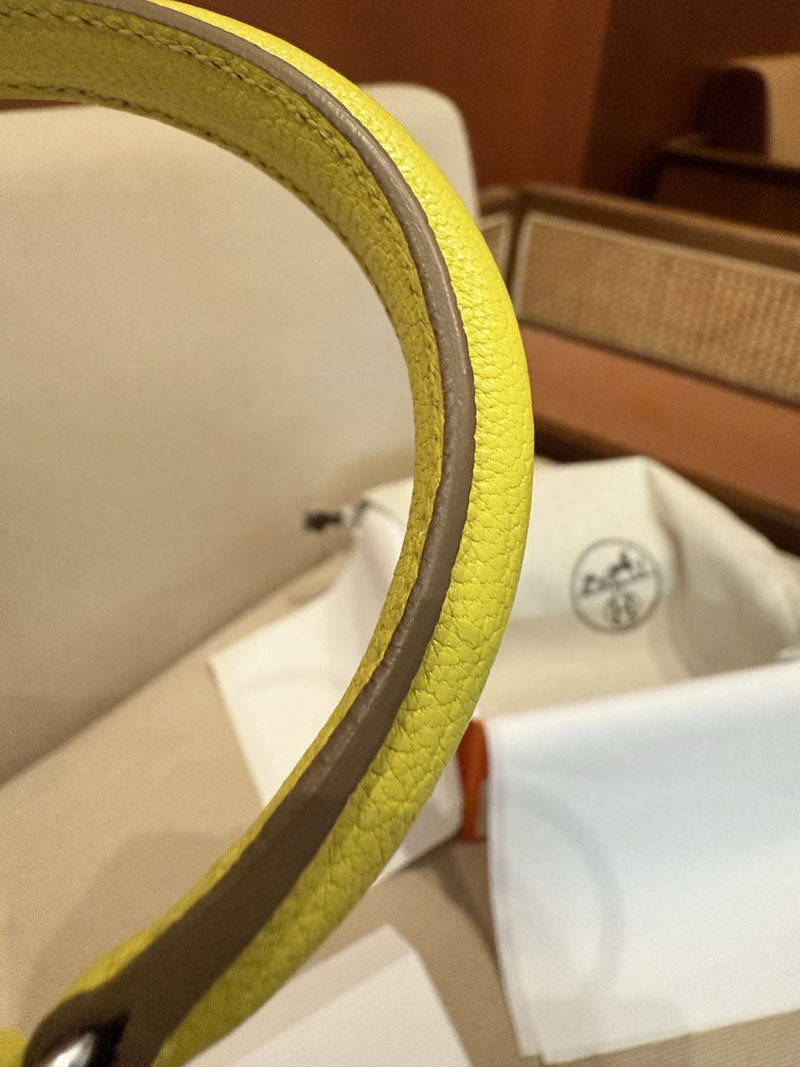 エルメスコピー ミニケリー 定価 HERMES ケリーミニ2 外縫い ライム シェブルミゾル シルバー金具 2524061 - 画像 (2)