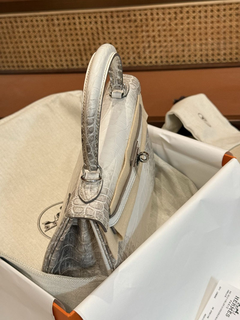 エルメスコピー HERMES ケリー25 内縫い ヒマラヤ クロコダイル ニロティカスマット ゴールド金具 2524062 - 画像 (4)