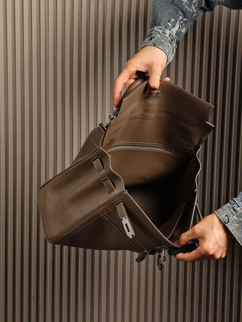 エルメスコピー メンズバッグ HERMES ケリーラキ35cm 内縫い エトゥープ スイフト シルバー金具 2524068 - 画像 (6)