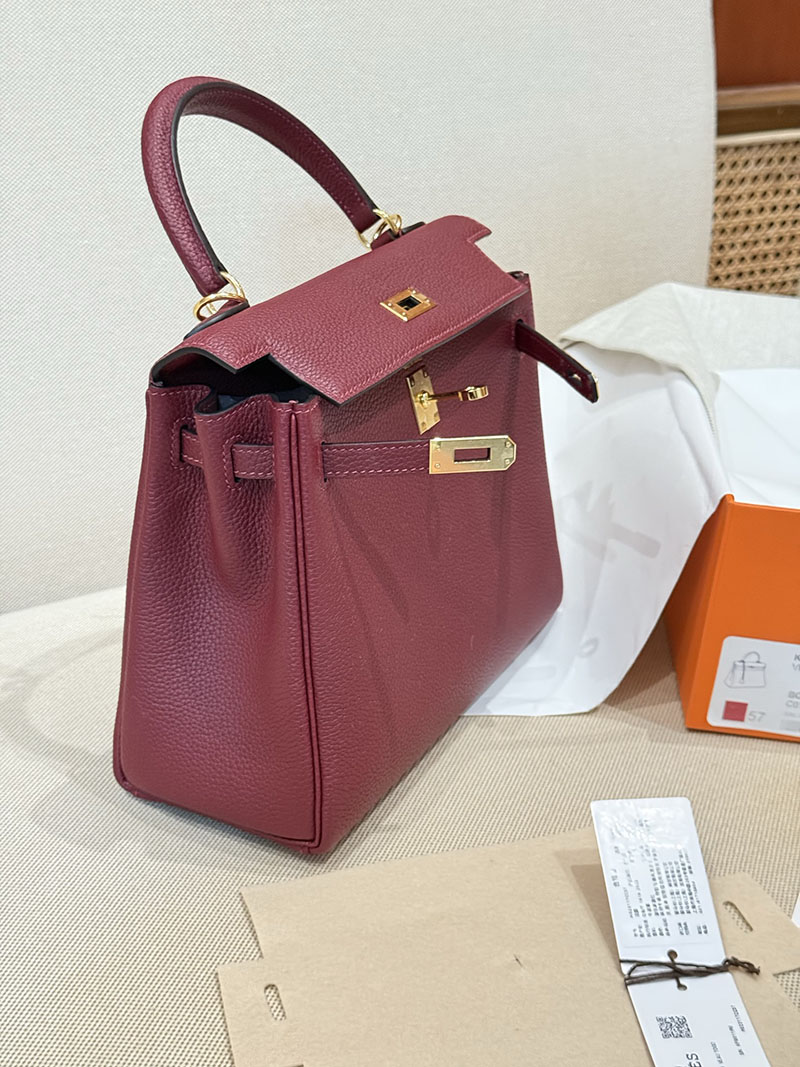 エルメスコピー ケリー25 定価 HERMES ケリー25 内縫い ボルドー トゴ ゴールド金具 2524078 - 画像 (8)