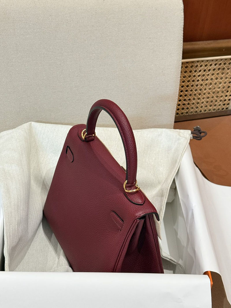 エルメスコピー ケリー25 定価 HERMES ケリー25 内縫い ボルドー トゴ ゴールド金具 2524078 - 画像 (6)