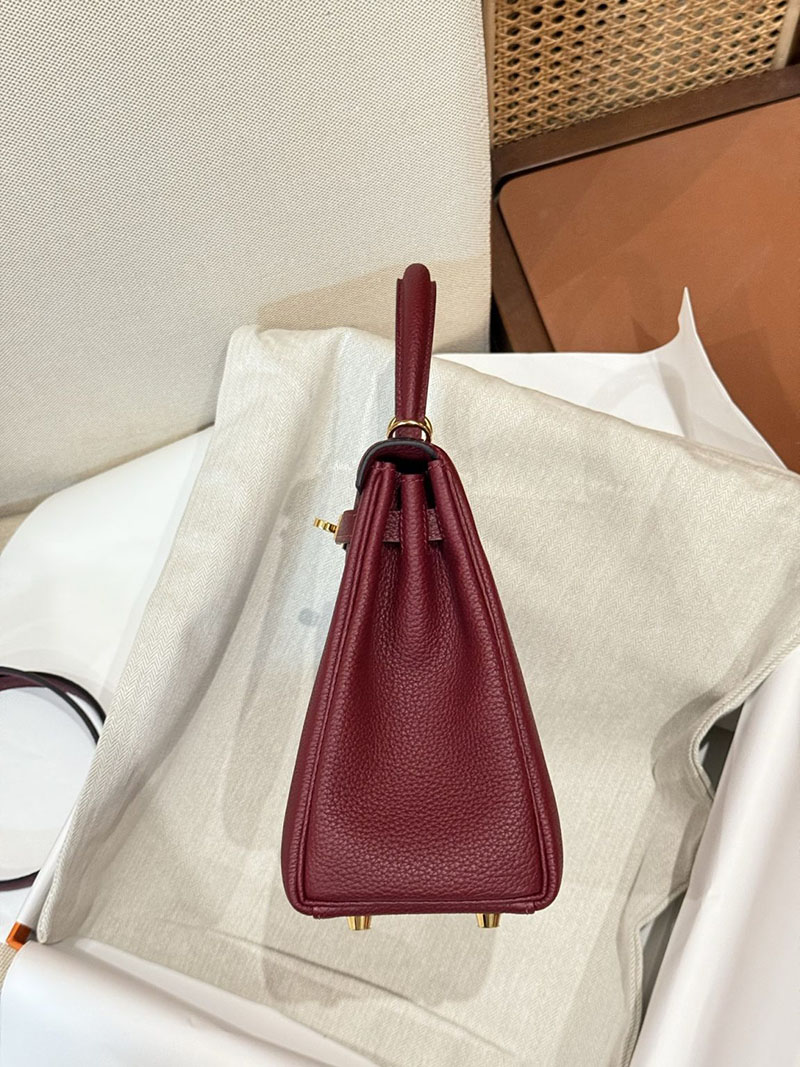 エルメスコピー ケリー25 定価 HERMES ケリー25 内縫い ボルドー トゴ ゴールド金具 2524078 - 画像 (2)