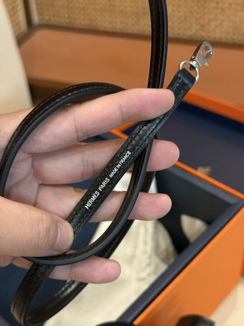 エルメスコピー ミニケリー 定価 HERMES ケリーミニ2 ミニドゥ 外縫い ブラック ボックスカーフ シルバー金具 2524079 - 画像 (5)