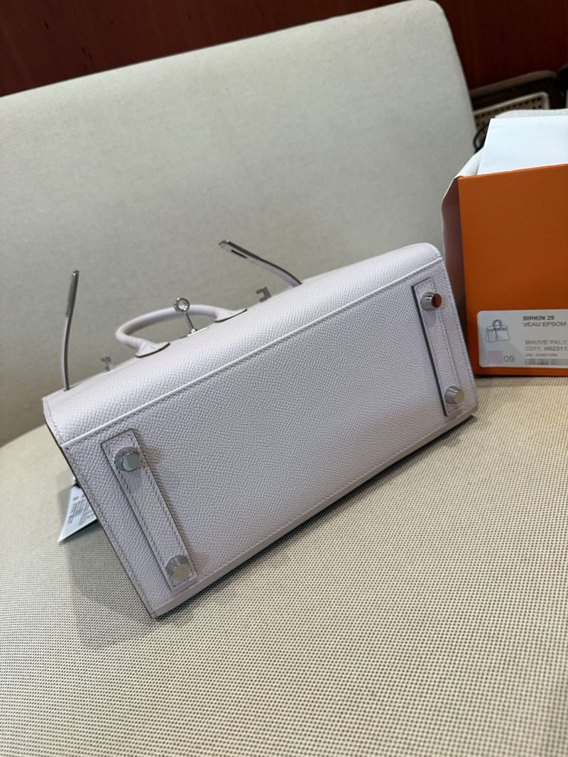 エルメスコピー バーキン25 定価 HERMES バーキン25 セリエ モーヴペール ヴォーエプソン シルバー金具 2524081 - 画像 (6)