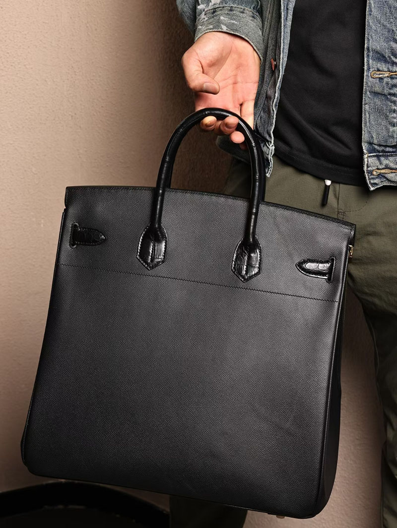 エルメスコピー オータクロア40 定価 HERMES オータクロア40 黒 ブラック ヴォーエプソン/クロコダイル ゴールド金具 2524087 - 画像 (3)