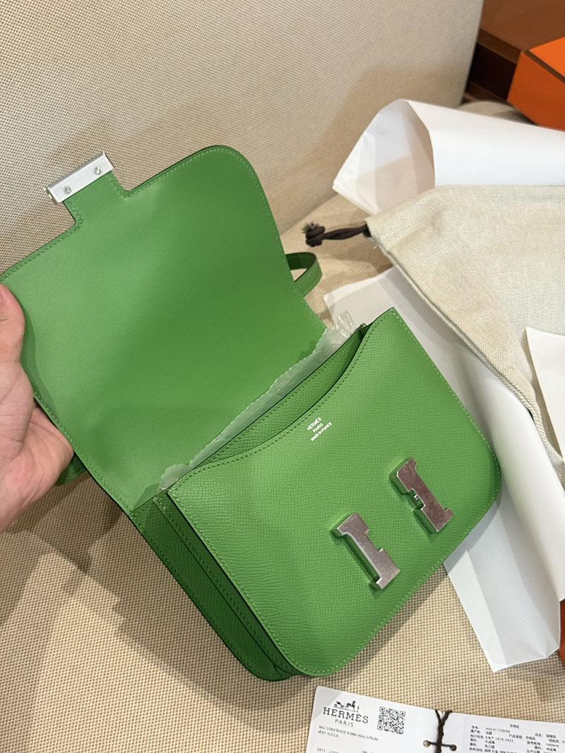 エルメスコピー コンスタンスミニ 定価 HERMES コンスタンス3 ミニ ヴェールユッカ ヴォーエプソン シルバー金具 2524090 - 画像 (7)