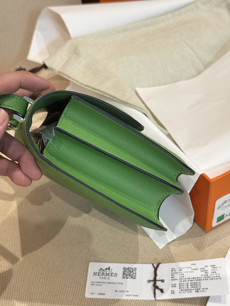 エルメスコピー コンスタンスミニ 定価 HERMES コンスタンス3 ミニ ヴェールユッカ ヴォーエプソン シルバー金具 2524090 - 画像 (6)
