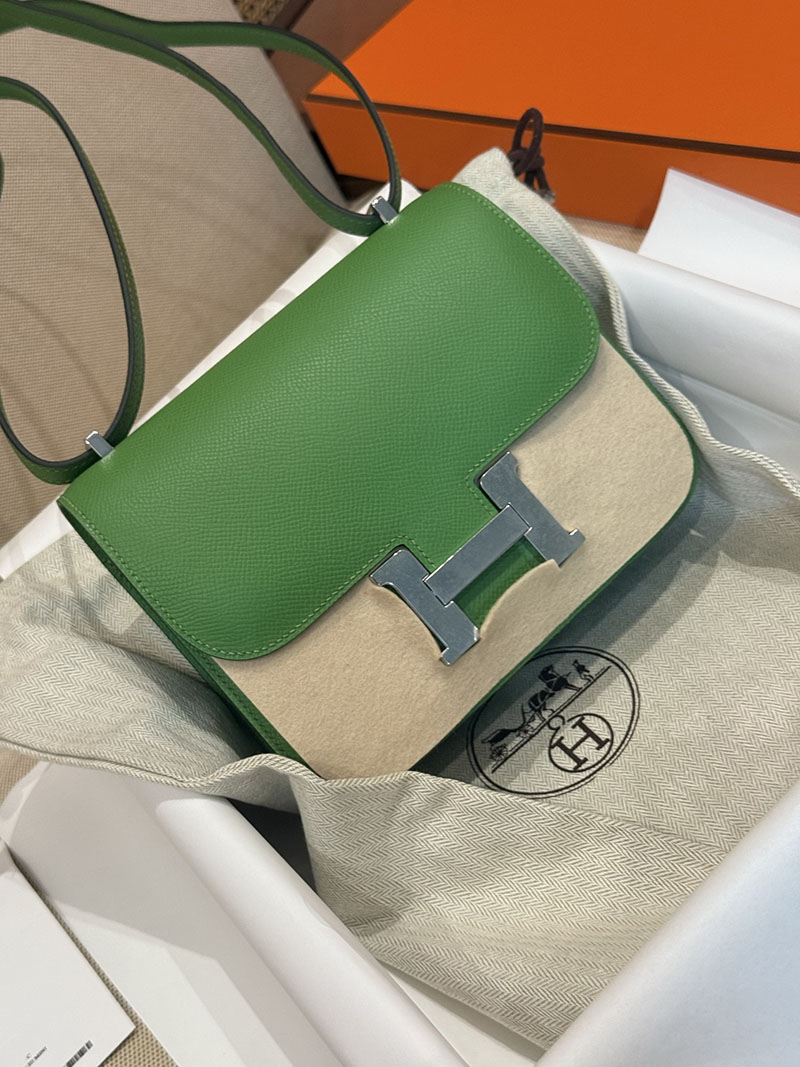 エルメスコピー コンスタンスミニ 定価 HERMES コンスタンス3 ミニ ヴェールユッカ ヴォーエプソン シルバー金具 2524090 - 画像 (4)