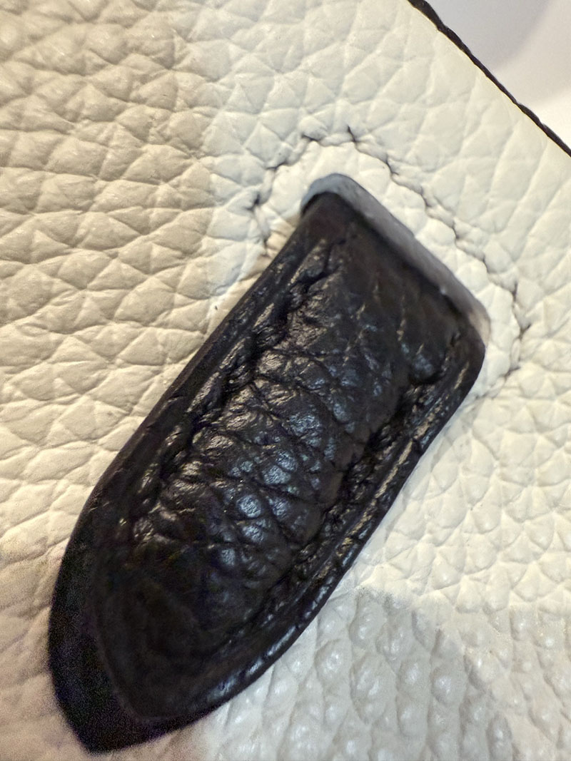 エルメスコピー バーキン25 定価 HERMES バーキン25 パーソナル ホワイト/黒 ブラック トゴ シルバー金具 2524092 - 画像 (15)