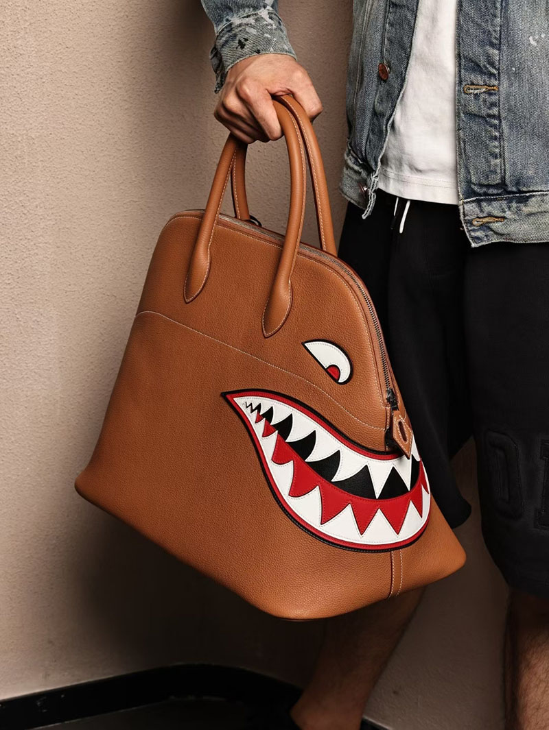 エルメスコピー ボリードシャーク 定価 HERMES ボリードシャーク45 ゴールド トゴ シルバー金具 2524102 - 画像 (9)
