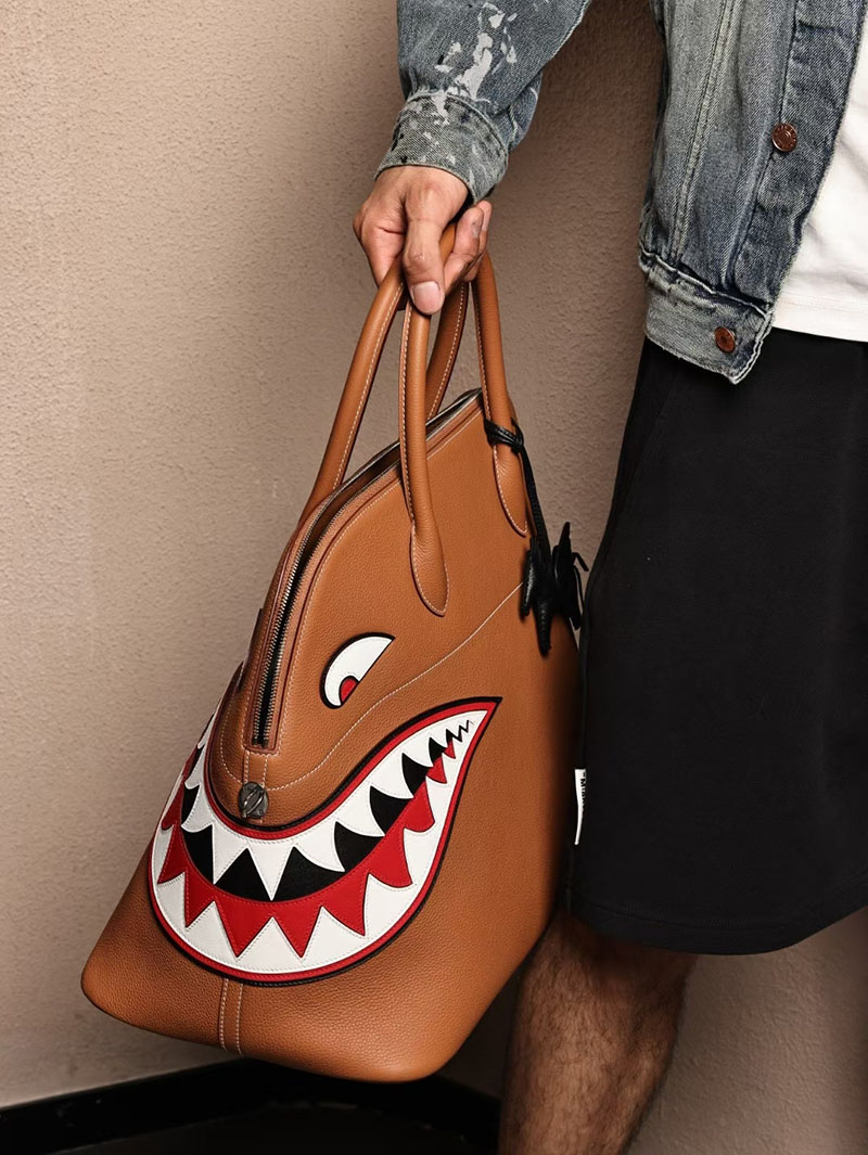 エルメスコピー ボリードシャーク 定価 HERMES ボリードシャーク45 ゴールド トゴ シルバー金具 2524102 - 画像 (6)