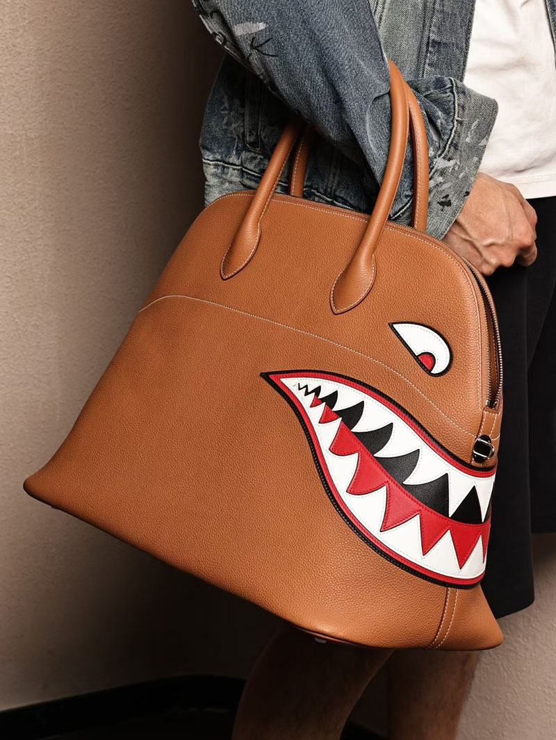 エルメスコピー ボリードシャーク 定価 HERMES ボリードシャーク45 ゴールド トゴ シルバー金具 2524102 - 画像 (5)