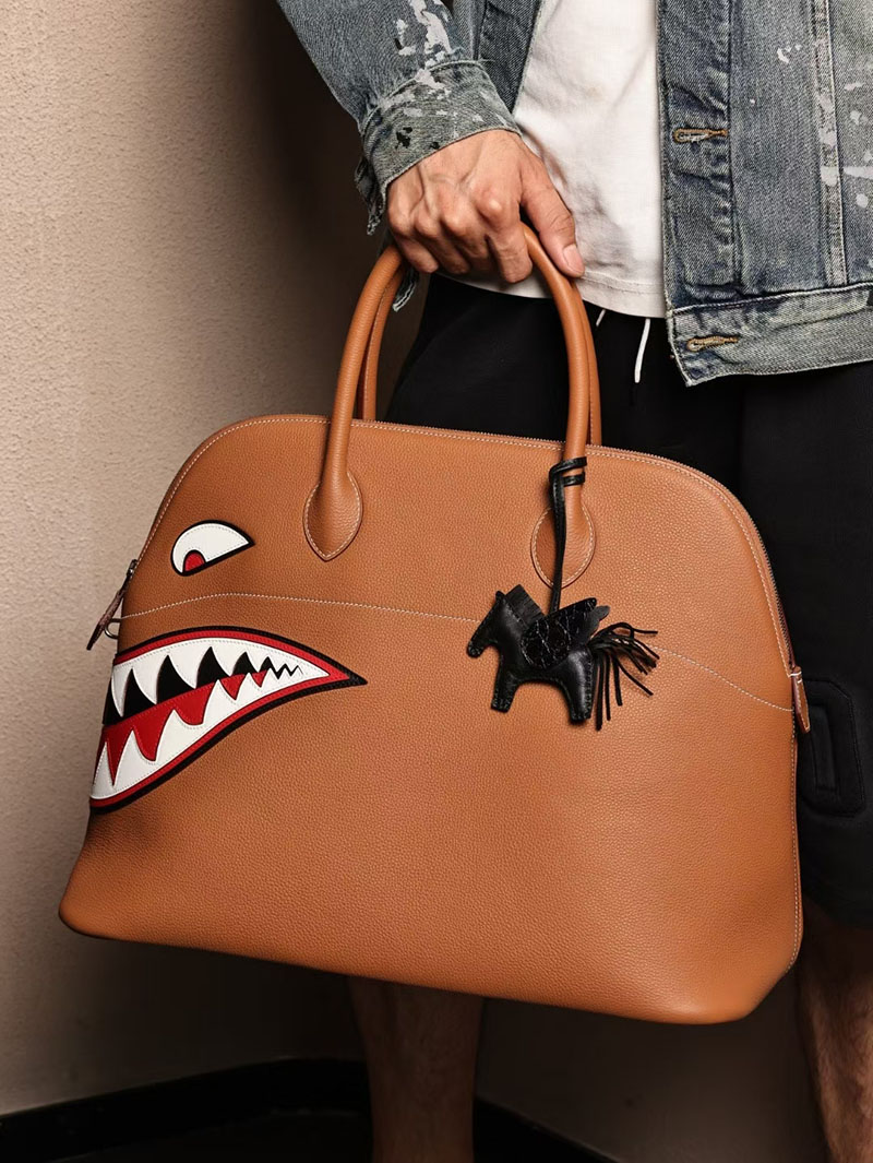 エルメスコピー ボリードシャーク 定価 HERMES ボリードシャーク45 ゴールド トゴ シルバー金具 2524102 - 画像 (4)