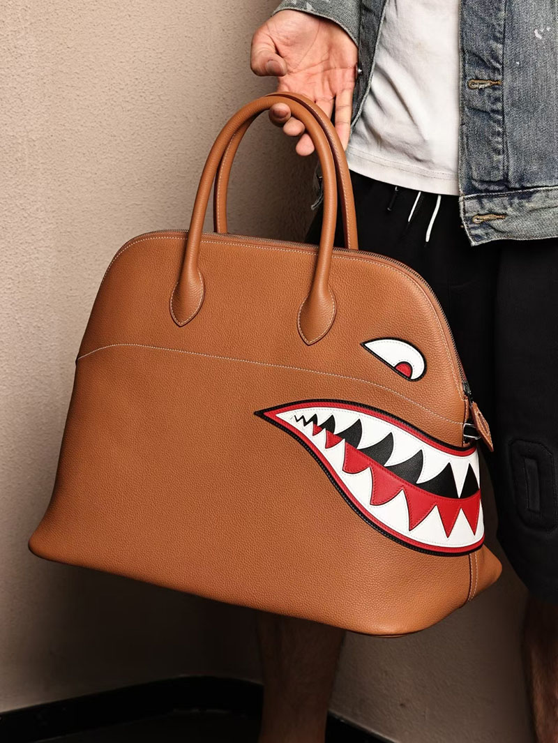 エルメスコピー ボリードシャーク 定価 HERMES ボリードシャーク45 ゴールド トゴ シルバー金具 2524102 - 画像 (3)