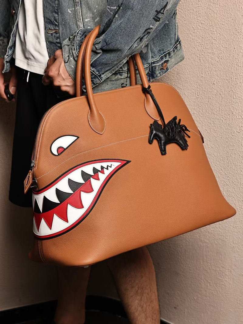エルメスコピー ボリードシャーク 定価 HERMES ボリードシャーク45 ゴールド トゴ シルバー金具 2524102 - 画像 (2)