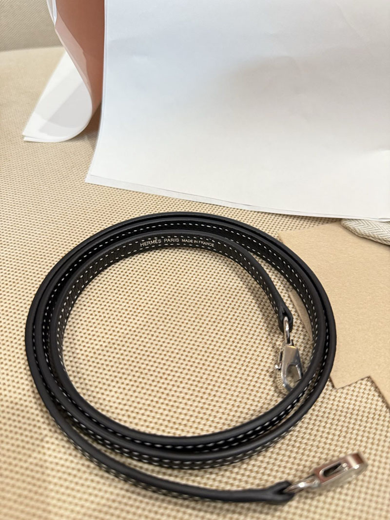 エルメスコピー ミニケリー 定価 HERMES ケリーミニ2 外縫い 黒 ブラック シェブルミゾル シルバー金具 2524104 - 画像 (9)