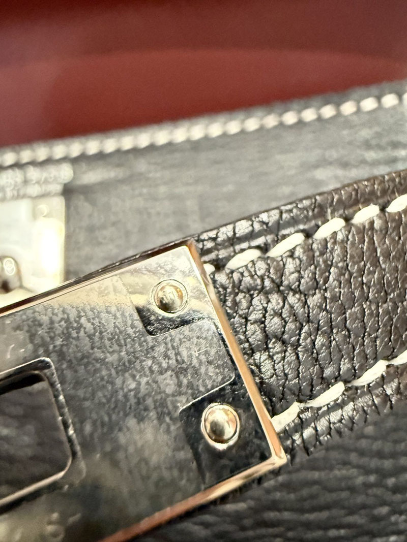 エルメスコピー ミニケリー 定価 HERMES ケリーミニ2 外縫い 黒 ブラック シェブルミゾル シルバー金具 2524104 - 画像 (12)