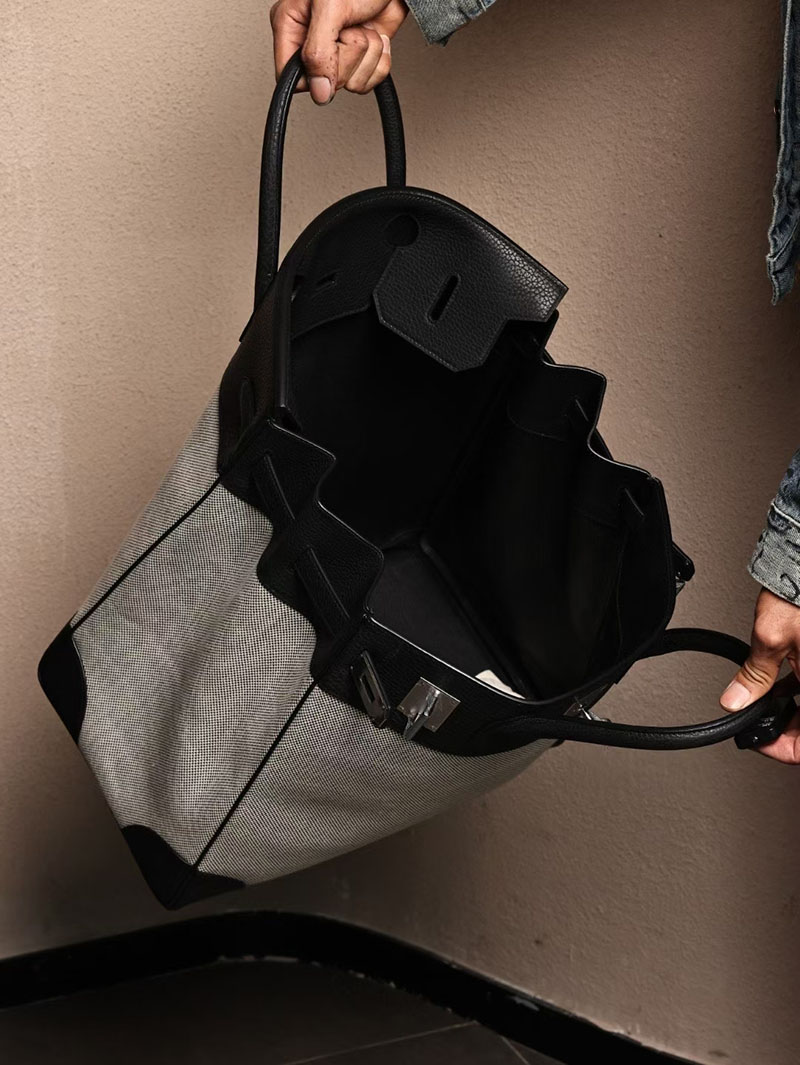エルメスコピー オータクロア 定価 HERMES オータクロア40 黒 ブラック トワルアッシュ/トリヨンクレマンス シルバー金具 2524105 - 画像 (5)