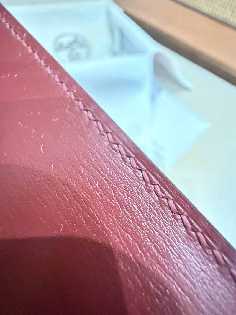 エルメスコピー ミニケリー 定価 HERMES ケリーミニ2 外縫い ルージュアッシュ ボックスカーフ ゴールド金具 2524106 - 画像 (14)