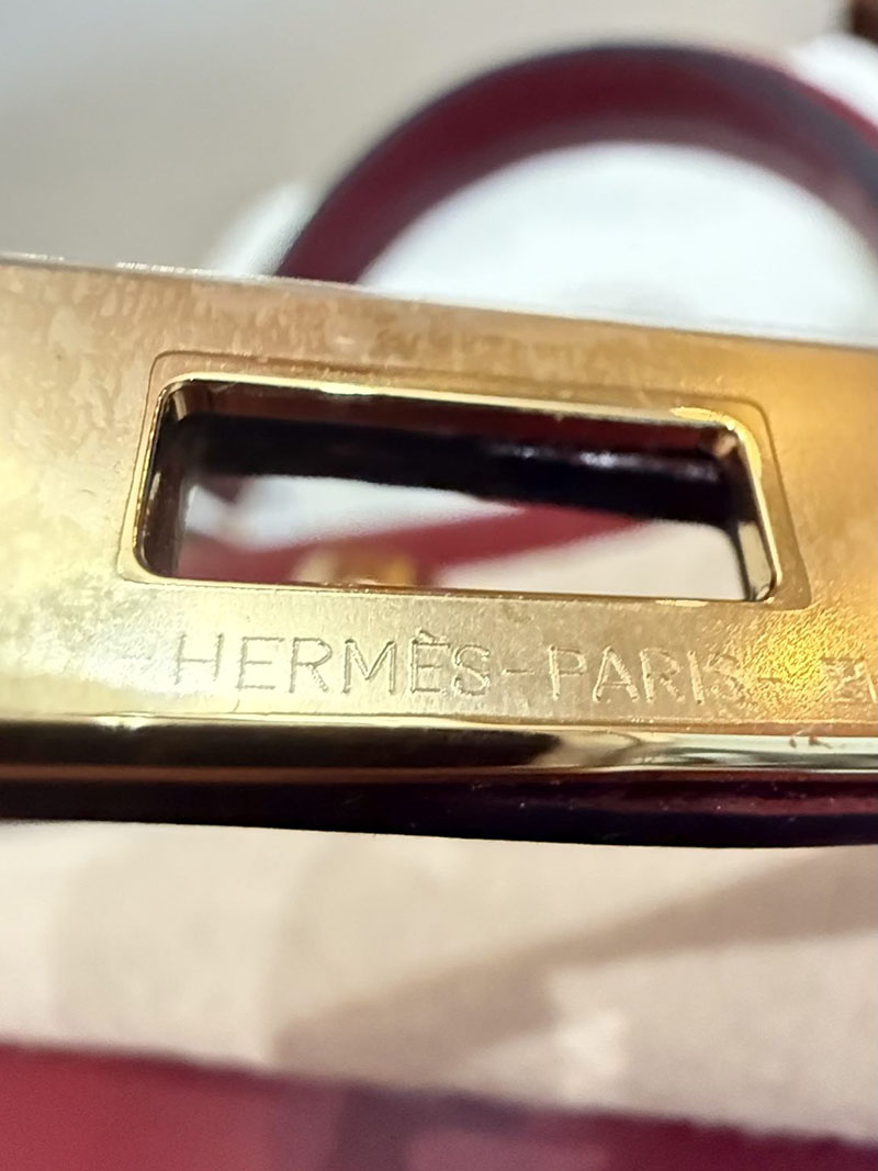 エルメスコピー ミニケリー 定価 HERMES ケリーミニ2 外縫い ルージュアッシュ ボックスカーフ ゴールド金具 2524106 - 画像 (12)